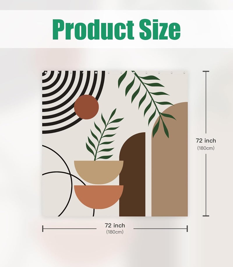 Stanoha Shower Curtain for Bathroom Stall Boho Modern Cute Aesthetic Decorative Girly Waterproof Unique Art Elegant Girls Chic Print Design Teen Pretty Women Cortinas de Baño Bathtub 72 x72 Inch - Image 2